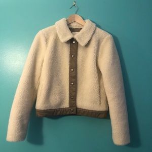 Madewell Sherpa Portland Jacket in Cream